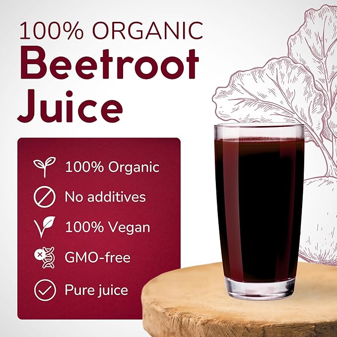 Organic Beetroot Juice Box 101.4 Fl Oz | Pure Beet Juice Not From Concentrate | Organic Vegan Non-GMO | No Added Sugar Easy-Pour Tap Packaging