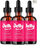 (3 Pack) Jelly Burn Drops - Official JellyBurn Advanced Liquid Supplement Drop Premium Formula - Maximum Strength All Natural Vitamins Support for Overall Health &amp Wellness 3 Bottles for 3 Month