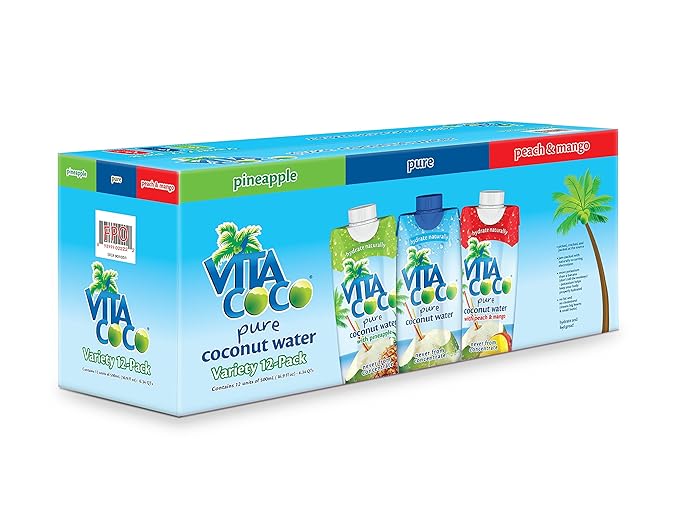 Vita Coco Coconut Water Variety Pack - Naturally Hydrating Electrolyte Drink - Smart Alternative to Coffee Soda and Sports Drinks - Gluten Free - 16.9 Ounce (Pack of 12)