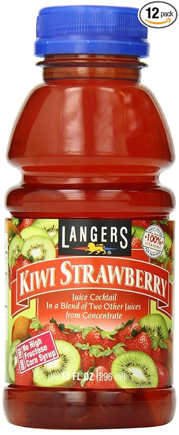 Langers Juice Cocktail Kiwi Strawberry 10 Fl Oz (Pack of 12)