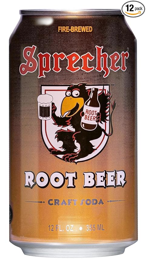 Sprecher Fire-Brewed Root Beer in 12 Fl Oz Cans (12 Pack) Craft Soda Made with Real Honey Rich &amp Creamy Flavor.