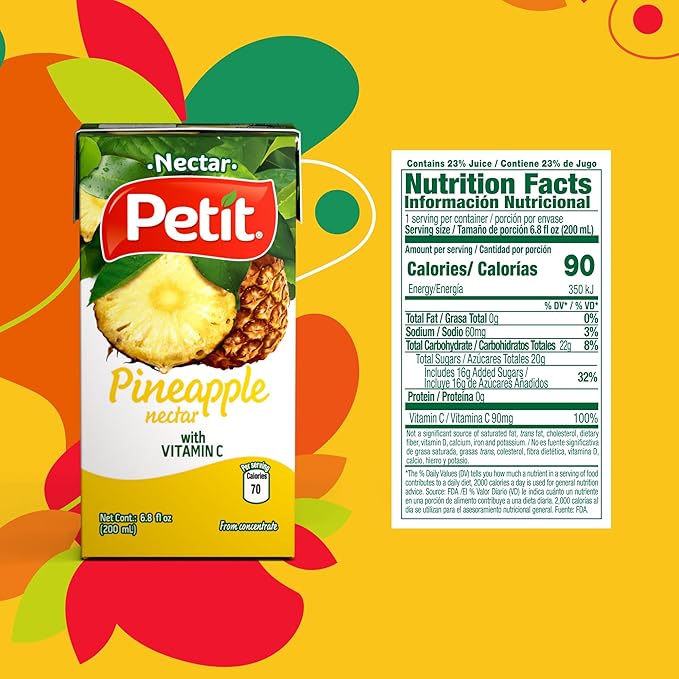 Petit Pineapple Nectar 200 ml (Pack of 24) – Refreshing Tropical Fruit Beverage