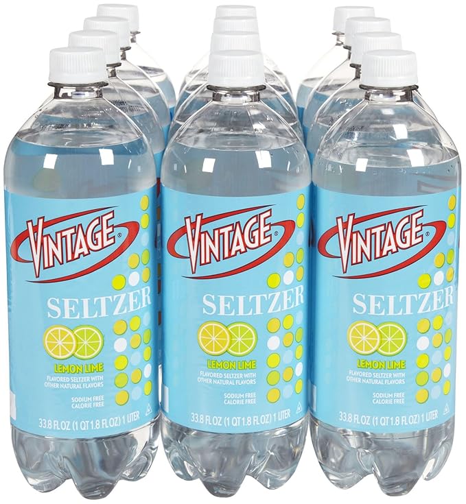 Vintage Seltzer Water - Lemon Lime - 33.8 Oz (Pack of 12)