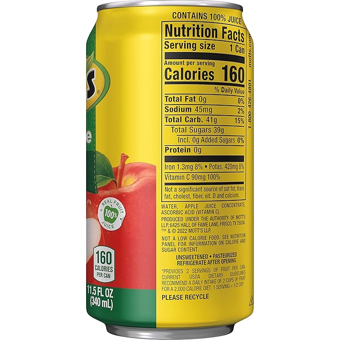 Mott's 100% Original Apple Juice 11.5 fl oz can (Pack of 24)