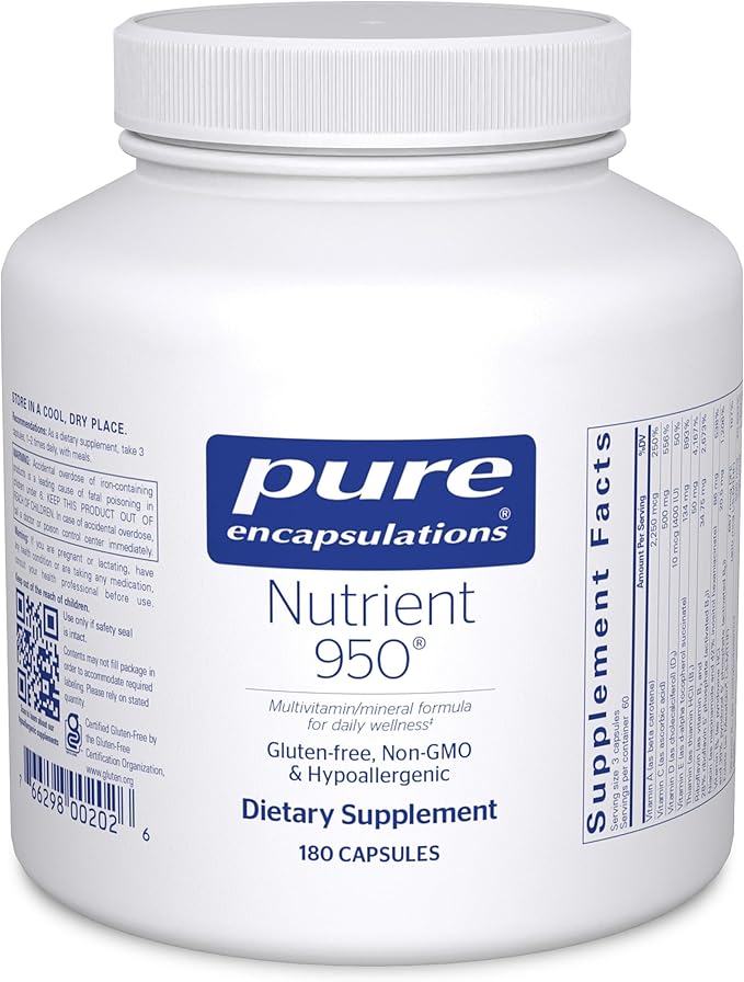 Pure Encapsulations Nutrient 950 | Multivitamin Mineral Supplement to Support Physiological Functions and a Healthy Lifestyle* | 180 Capsules