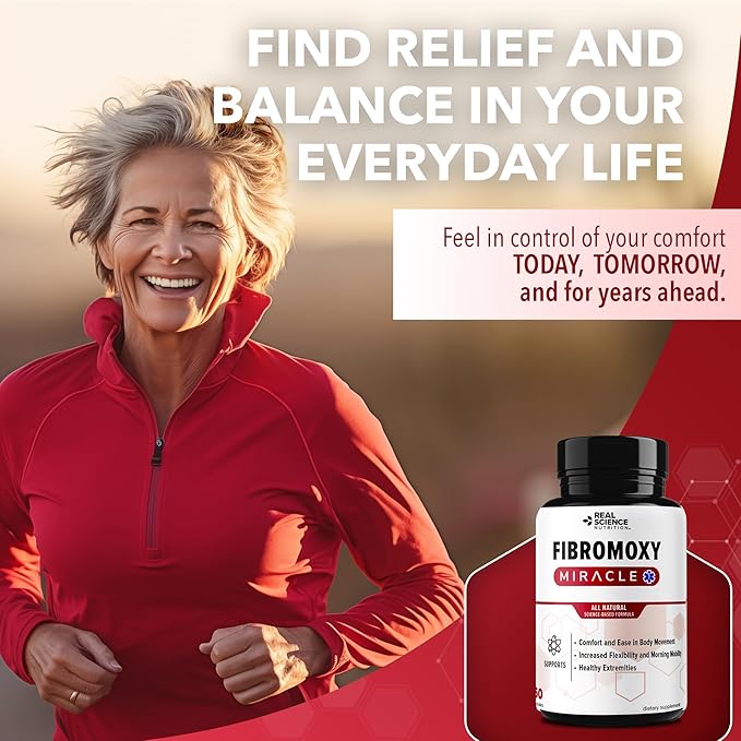 Real Science Fibromoxy Miracle – All Natural Fibromyalgia Relief Supplement for Pain Stiffness &amp Fatigue with Vitamins B6 B12 C D K + Nitric Oxide Support – Neurological &amp Circulatory Aid