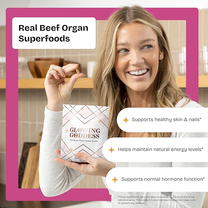 Female-Optimized Beef Organ Superfood (Beef Ovary Uterus Liver Kidney Heart &amp 6 More) - 100% Grass Fed &amp Finished Pasture Raised Cattle 3rd Party Tested - Nourish Your Inner Glow