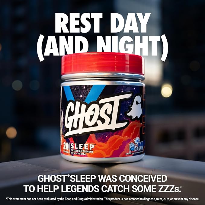 GHOST Sleep Dietary Supplement Blue Dream - Recovery &amp Rest with Premium Ingredients Including Melatonin Colostrum &amp Ashwagandha – Supports Sleep Quality - Gluten-Free &amp Sugar-Free