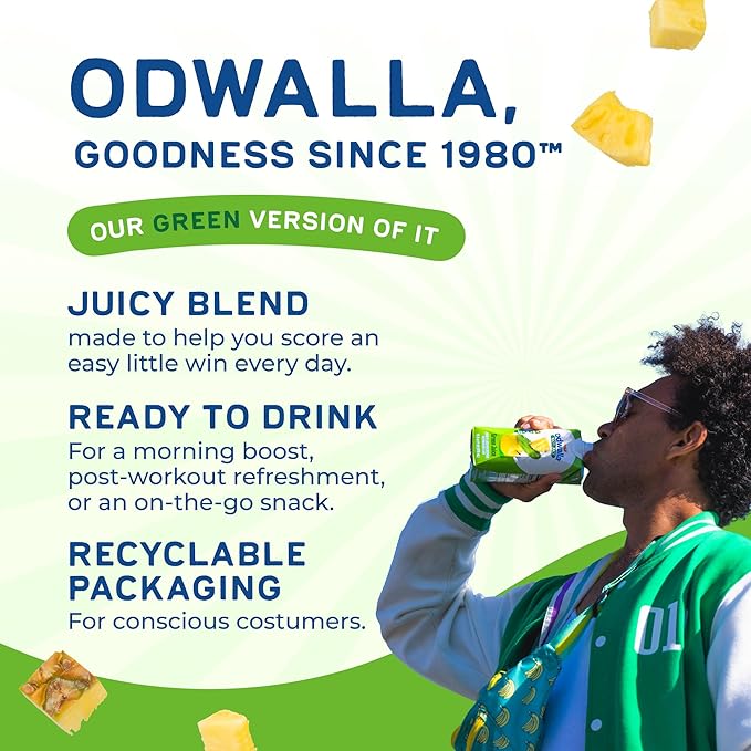 Odwalla Green Juice – Green Drink with Nopal Cactus Apple Orange &amp Pineapple – Natural Ingredients No Added Sugar No Preservatives No Artificial Flavors - 16 oz (12 Pack)