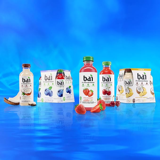 Bai Antioxidant Infused Water Beverage Simbu Strawberry 18 Fluid Ounce Bottle Pack of 12