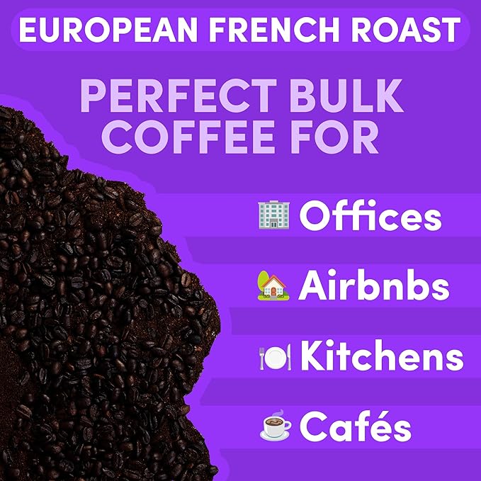 Sarasota Coffee Whole Bean Cubano European French Roast | Dark Roast Gourmet Coffee Beans | Low Acid Mold Free Specialty Grade Bulk Coffee Beans | 5lb (80 oz)