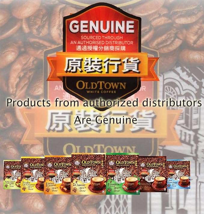 5-Pack OLDTOWN (Salted Caramel) White Coffee 3 in 1 Asian Instant Coffee Package with a Cork Coaster old town White Coffee 75 Packets with a Random Flavor Sample Packet
