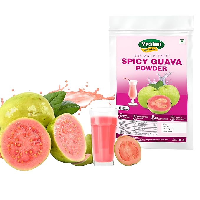 Yeshvi NATURAL Sugarcane Juice Powder &amp Spicy Guava Powder Combo Pack Instant Mix Drink Powder Drink Ready to Serve 200gm