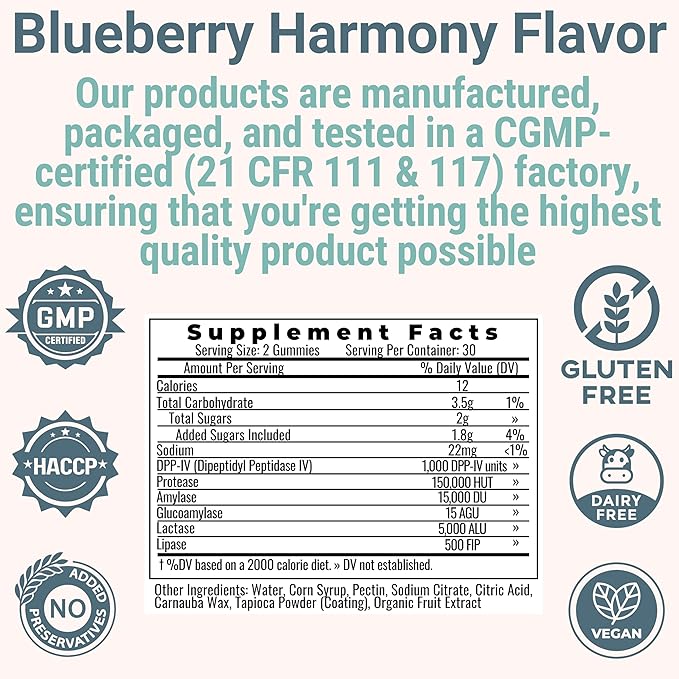 Gluten &amp Lactase Digestive Enzyme Gummies – Lactase Pancreatic Enzymes with DPP‑IV Lipase Gluco‑Amylase Lactase Drops Chewables Capsules Pills Powder Supplement Alt Pancreatic Support for Kids