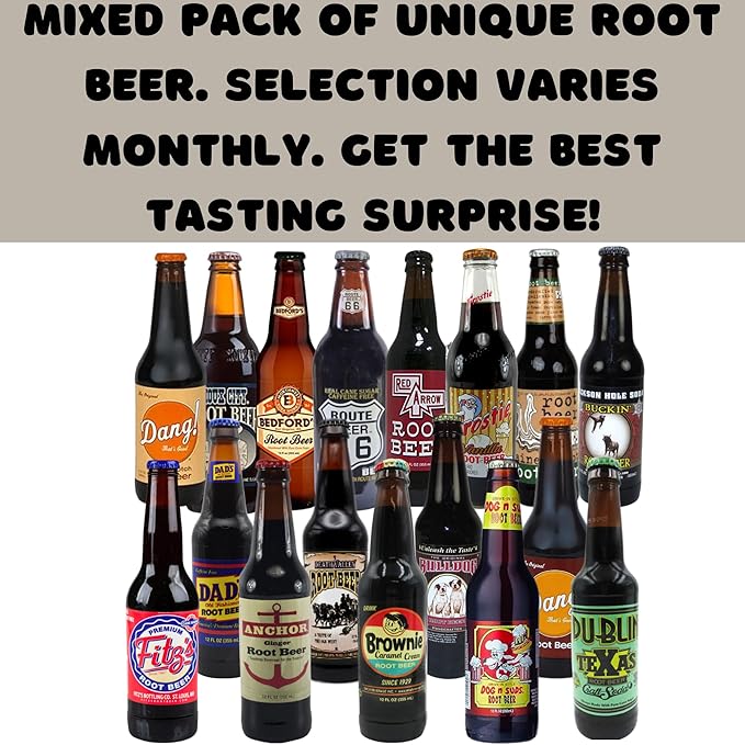 Root Beer of the Month Club | 6 Root Beers Every Month For 6 Months | Premium Glass Bottle Soda | 6 Months