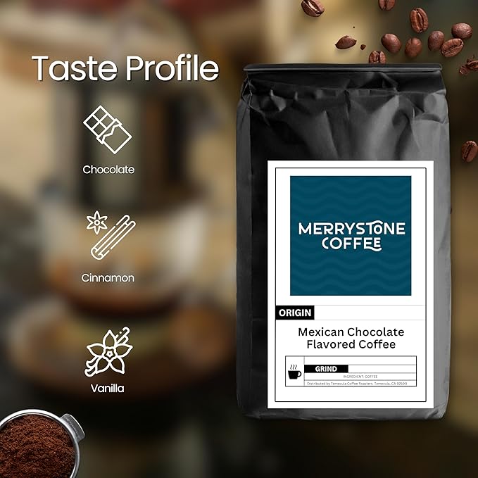 Merrystone Mexican Chocolate Coffee Roasted to Order Medium Roast 5 Lb Espresso Grind