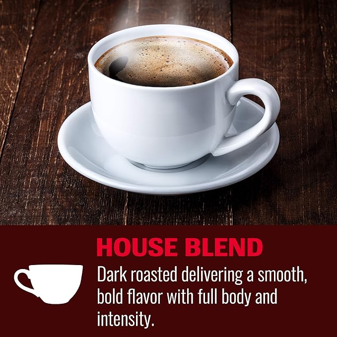 Hills Bros Single Serve Coffee Pods House Blend Dark Roast 12 Count-Keurig Compatible Roasted Arabica Coffee Bold Smooth Flavor