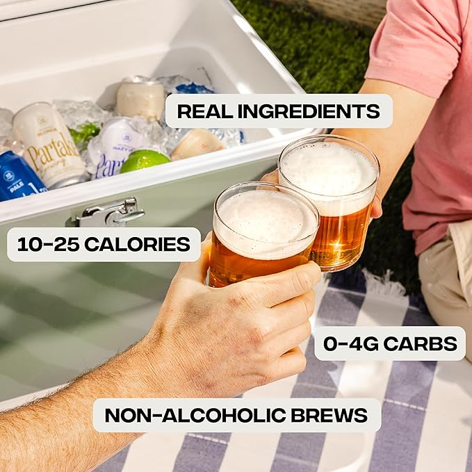 Partake Brewing Craft Non Alcoholic Beer Variety Pack x 12 Fl Oz Cans - Low Calorie &amp Carb No Sugar All Natural Ingredients - Award-Winning Taste Non Alcoholic Beer Without the Empty Calories