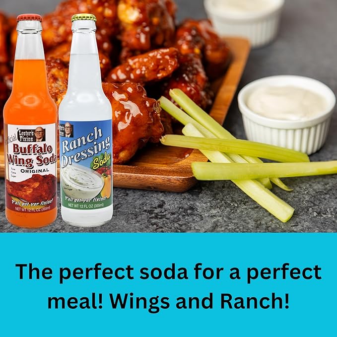 Generic Lester's Fixins Soda | 6 Pack of Unique Weird and Unusual Flavors of Food Soda Pop with Real Cane Sugar | 12 oz Glass Bottles in a Mixed 6 Pack Sampler with Crazy Soda Pop Bottle Opener