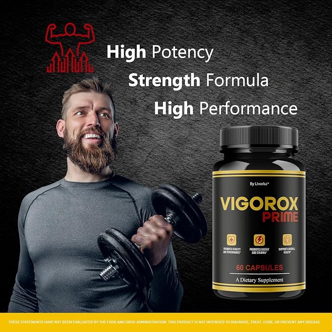 Vigorox Prime Capsules - Official VigoroxPrime Pills Advanced Support Formula - Maximum Strength All Natural Ingredients for Overall Health &amp Wellness Reviews 60 Capsules for 1 Month