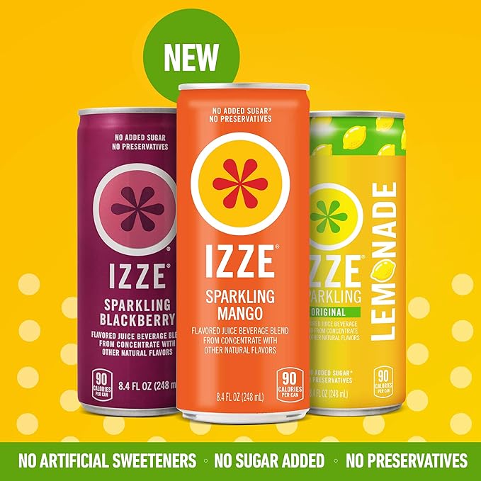IZZE Sparkling Juice Variety Pack 8.4 Fl Oz (Pack of 24)