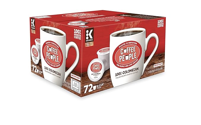 Coffee People 100% Colombian Single-Serve Keurig K-Cup Pods Medium Roast Coffee 72 Count