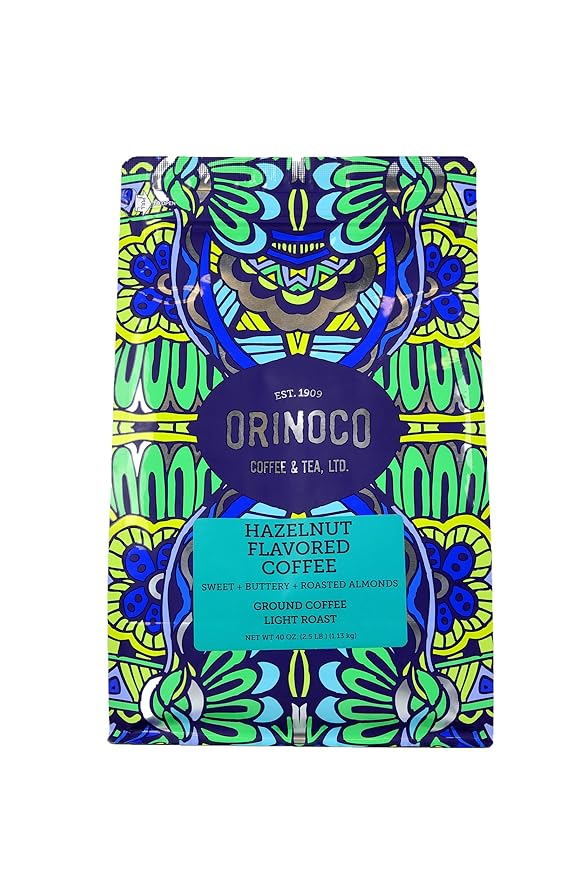 Orinoco Hazelnut Flavored Coffee 2.5lb bag Light Roast Ground Coffee 100% Arabica beans