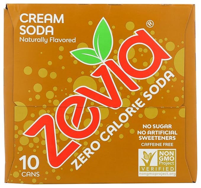 Zevia Zero Calorie Soda Cream 12 Fluid Ounce