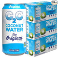 C2O - Coconut Water The Original Flavor (24 Pack 3 Boxes of 8) - Made with Fresh Coconut Water - Plant Based Non GMO Canned Water - Natural Hydration Electrolytes &amp Potassium - 24 Cans 10.5 F