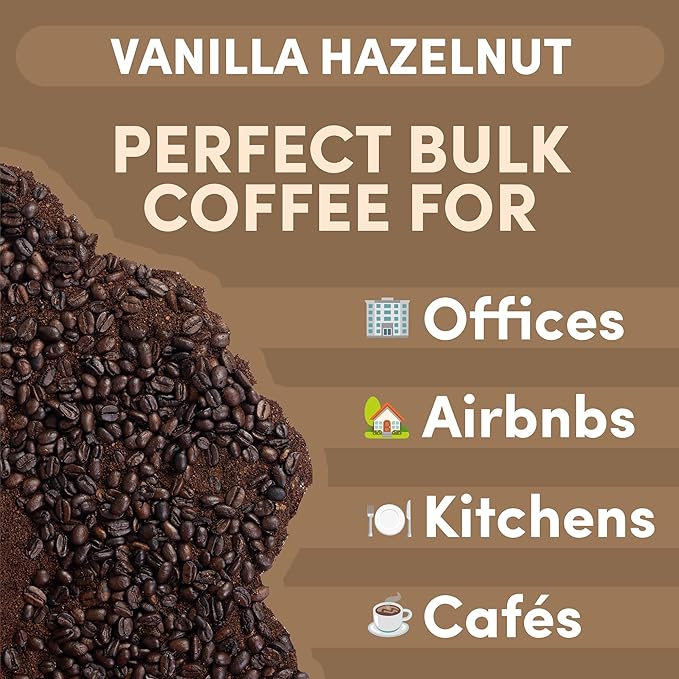Sarasota Coffee Whole Bean Vanilla Hazelnut | Medium Roast Gourmet Flavored Coffee Beans | Low Acid Mold Free Specialty Grade Bulk Beans | 5lb (80 oz)