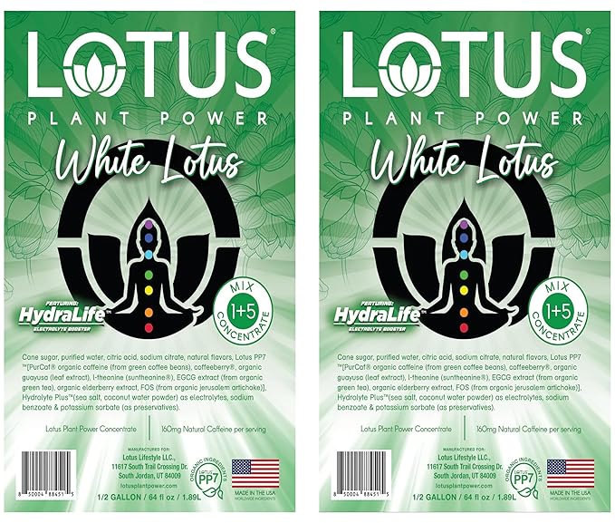 Lotus Energy Drink Concentrate 64 fl oz (White) Pack of 2