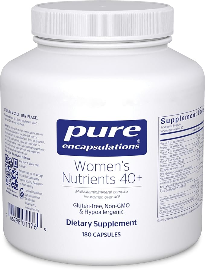 Pure Encapsulations Women's Nutrients 40+ - Multivitamin for Women Over 40 to Support Urinary Tract Health Breast Cell Health &amp Eye Integrity* - with Vitamin C E &amp A - 180 Capsules