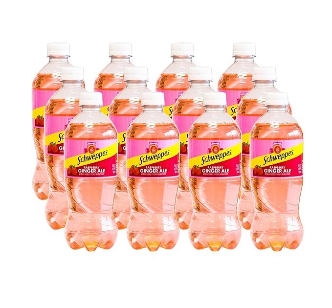 Schweppes Ginger Ale - Refreshing Crisp Delicious - 12 20oz Bottles (20oz Raspberry)