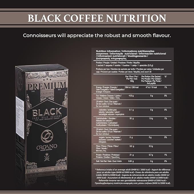 ORGANO 4 Boxes Gourmet Black Coffee 100% Certified Ganoderma Lucidum (120 Sachets)