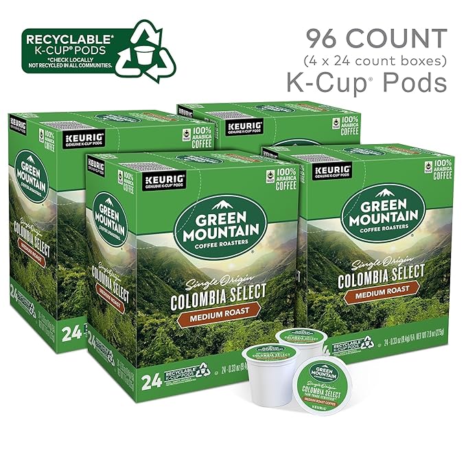 Green Mountain Coffee Roasters Colombia Select Single Serve K-Cups for Keurig Brewers 24 Count (Pack of 4)