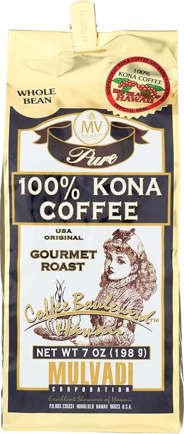 Mulvadi 100% Kona Coffee Bean 7 Oz