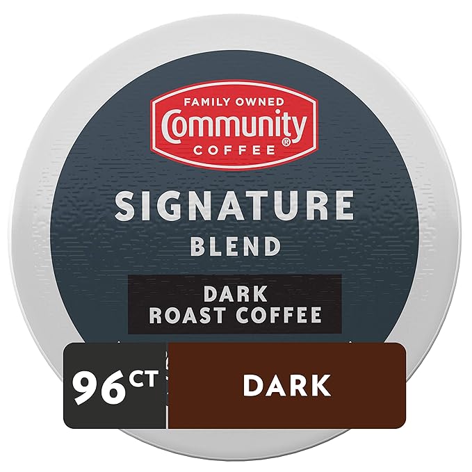 Community Coffee Signature Blend Coffee Pods Dark Roast Compatible with Keurig 2.0 K-Cup Brewers  24 Count (Pack of 4)