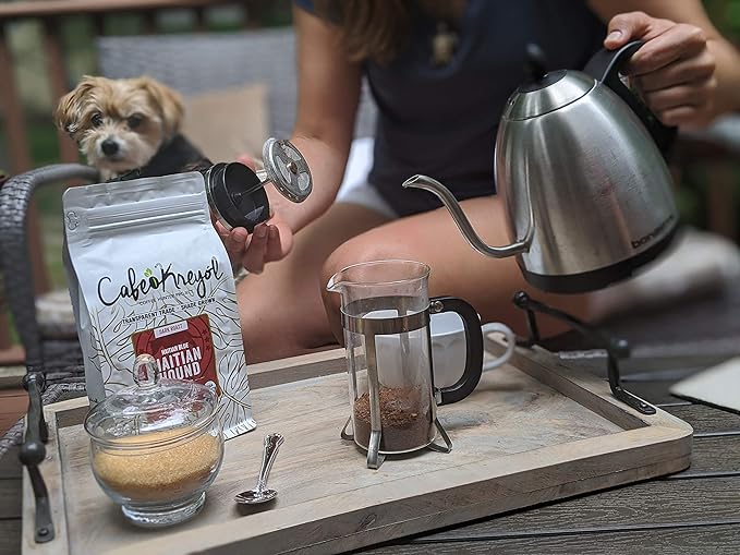 Cafe Kreyol Organic Haitian Hound | 12 oz - Haitian Blue Dark Roast Coffee - Whole Bean Coffee is Smooth Low Acid and Bold Deep Notes of Chocolate with a Sweet Finish (2 Pack)