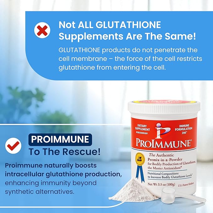 Glutathione Supplement 2 Month Supply of Glutathione Powder Precursor – ProImmune Immune Formulation 200® for Powerful Immune Support - Doctor-Formulated Antioxidant Complex 62 Servings