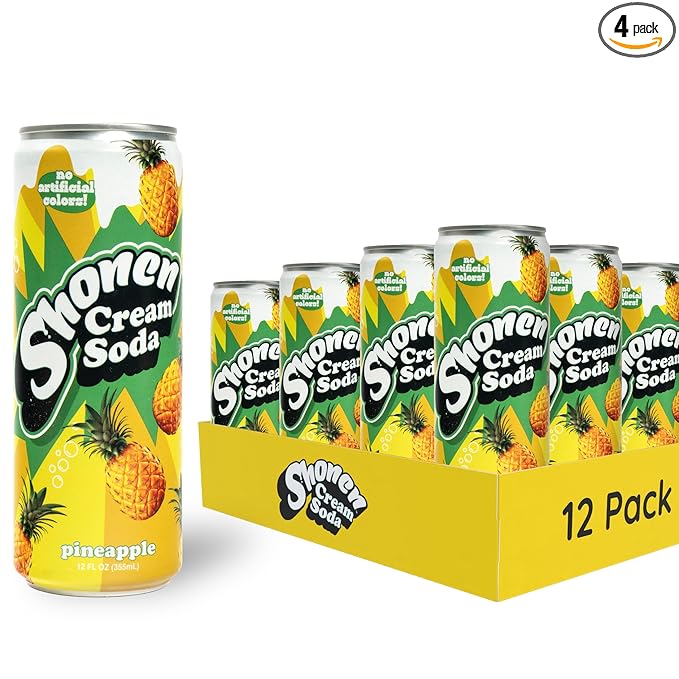 Shonen Soda - Pineapple Cream | 12 Fl Oz Can | 12-Pack