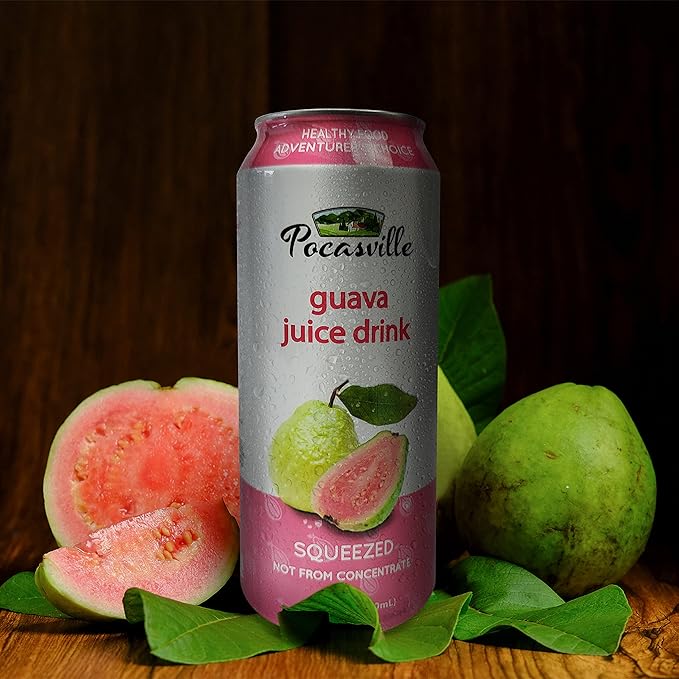 Pocasville Fruit Juices 16.5 Fluid Ounce (Pack of 12) (Guava)