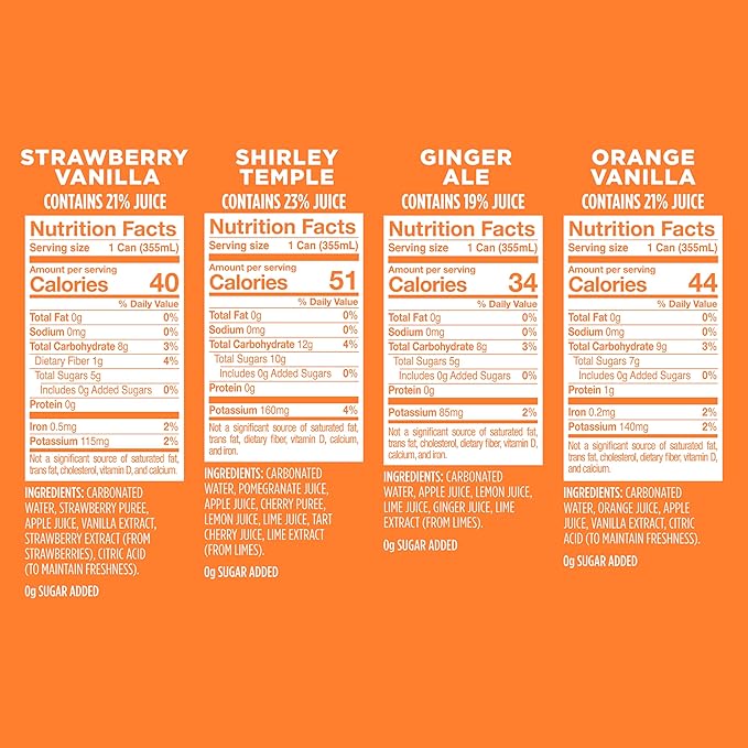 Spindrift Soda Variety Pack with Real Squeezed Fruit 12 Pack Case