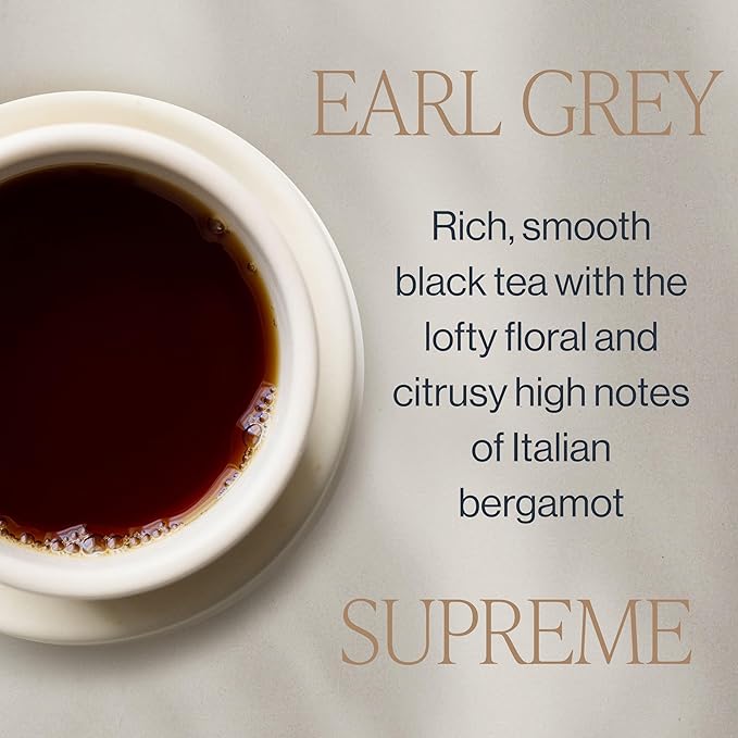 Rishi Tea Earl Grey Supreme Tea - Organic Caffeinated Loose Leaf Tea with Bergamot Oil and Top Grade Yunnan Black Tea - 4 Ounces 12+ Servings