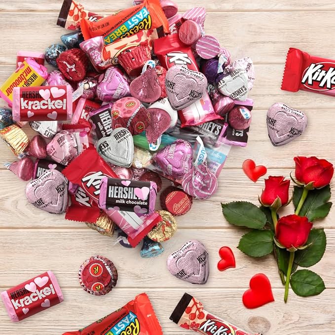Mothers Day Chocolate Mix 5lb Pack of Heart Candy Bulk Individually Wrapped Ideal Valentine Candy Assortment for All Ages Perfect Mothers Day Chocolate Gifts for Loved Ones