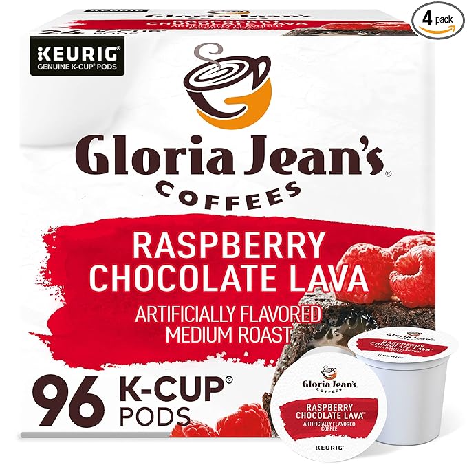 Gloria Jean's Raspberry Chocolate Lava Keurig Single-Serve K-Cup Pods Medium Roast Coffee 96 Count