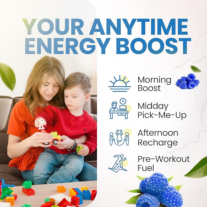 Morning Buzz Energy Drink Powder - Energy Boost Drink Mix - Sugar-Free Energy with Antioxidants - Morning Kickstart and Sports Nutrition Endurance Product - 30 Servings Blue Raspberry 8 Ounces