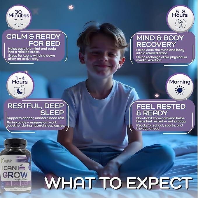 I Can Grow 3-Month Supply Bundle – 3x Day-Time + 3x Night-Time Growth Supplements for Kids 10+ &amp Teens | L-Arginine Colostrum Magnesium | Daily Height Support + Sleep Aid for Natural Growth | 6-