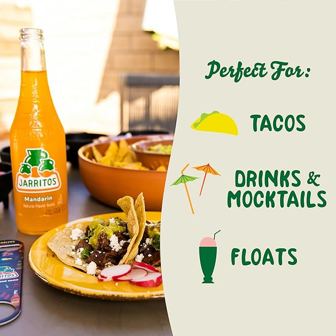 Jarritos - Mexican Soda Soft Drinks Grapefruit (17.7 oz 524ml) 24 Bottles - Made with Real Cane Sugar - 0g Fat - Made in Mexico - Natural Flavor Soda Pop - Party &amp BBQ Beverages