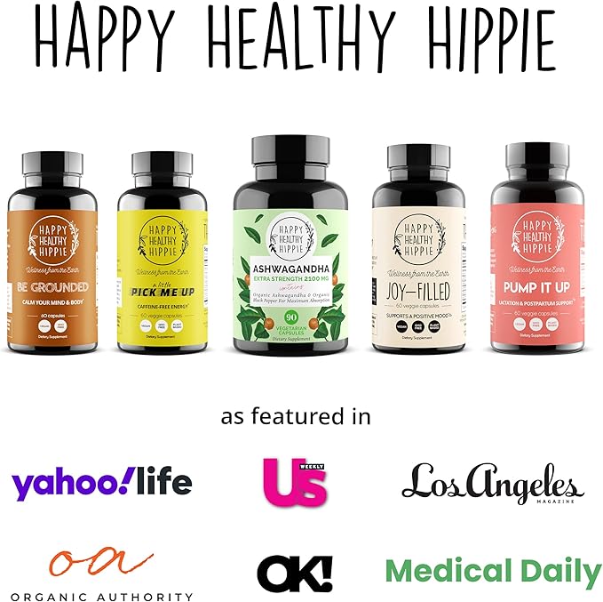 Happy Healthy Hippie Organic Ashwagandha Capsules &amp Vegan Collagen Builder
