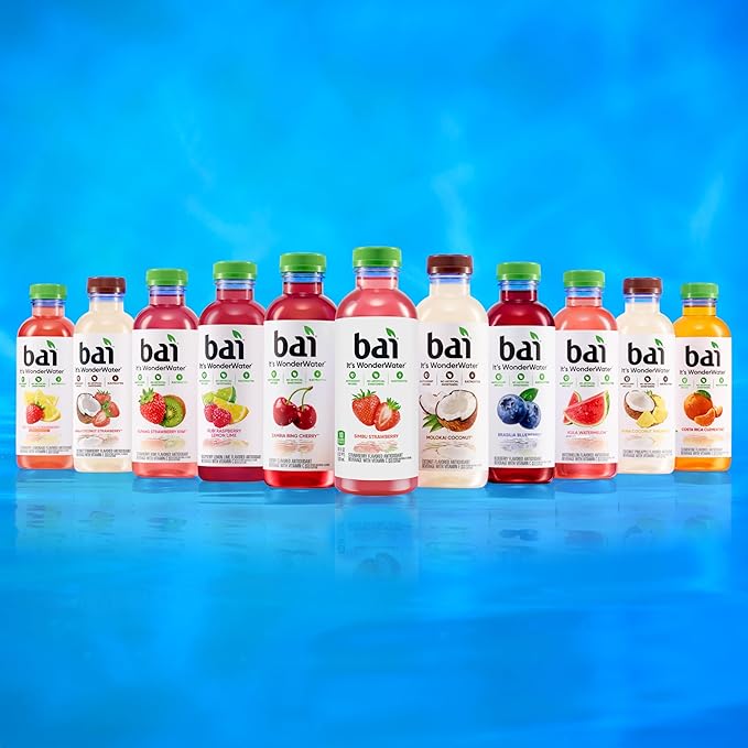Bai Antioxidant Infused Water Beverage Shala Coconut Strawberry with Vitamin C and No Artificial Sweeteners 18 Fluid Ounce Bottle 12 Pack